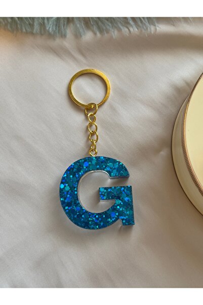 HERCY سلسلة مفاتيح على شكل حرف G من راتنجات الإيبوكسي