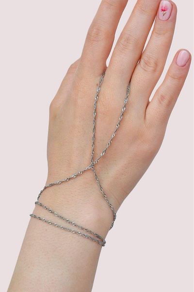 Sacce Scarves&Accessories Colorful Silver Steel Chain Şahmeran