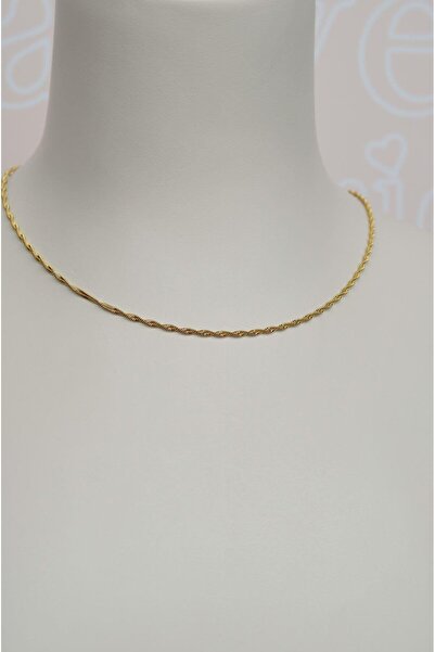 Sacce Scarves&Accessories قلادة من سلسلة الفولاذ الملتوية المتلألئة مقاس 45 سم