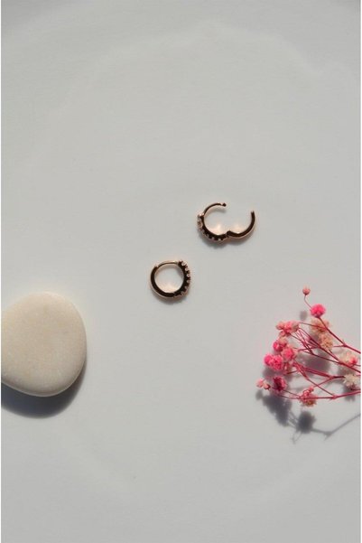 Sacce Scarves&Accessories Stone Baby Kids Hoop Earrings Antiallergic