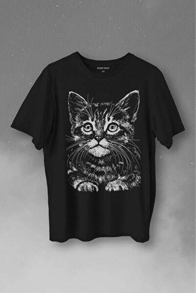 Kendim Seçtim Crna mačka Crna mačka crtež Štampano majica unisex T-shirt