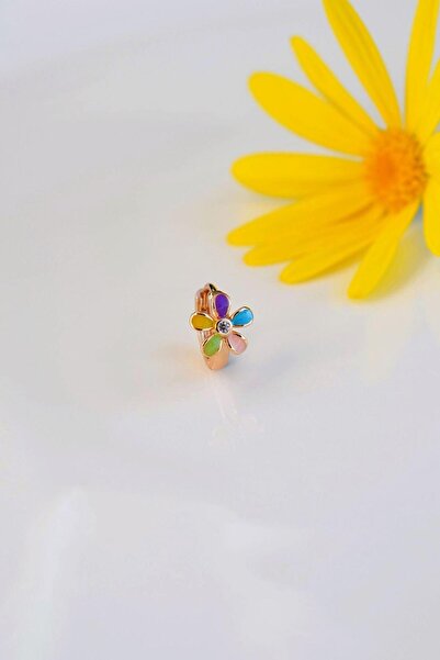 Sacce Scarves&Accessories Soft Renkli Çiçekli Helix Kıkırdak Küpesi