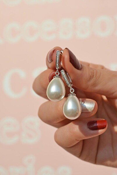 Sacce Scarves&Accessories Gümüş Renk Damla Inci Küpe