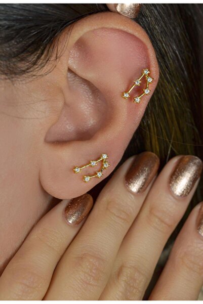 Sacce Scarves&Accessories Oğlak Burcu Küpe Takımyıldızı Piercing Gold Capricorn