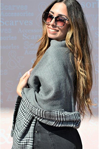 Sacce Scarves&Accessories Gray Color Winter Shoulder Shawl