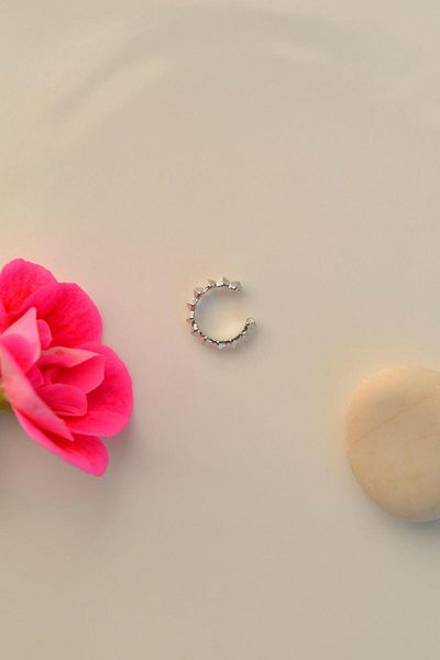 Sacce Scarves&Accessories Silver Colored Compressed Cartilage Earrings Thin Earcuff