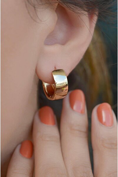 Sacce Scarves&Accessories Geniş Bombeli Oval Halka Küpe