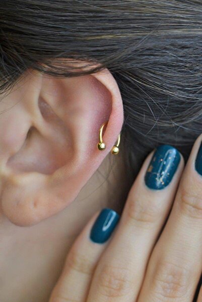 Sacce Scarves&Accessories 8 Mm Gold Çelik Top Uçlu Piercing Septum Kıkırdak