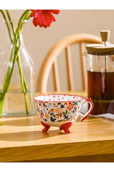 LC Waikiki Lcw Home Ecru Printed Porcelain Mug Cup 314 ml