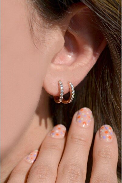 Sacce Scarves&Accessories Rose Renk Küçük Boy Halka Küpe