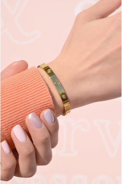 Sacce Scarves&Accessories سوار فولاذي صغير الحجم باللون الذهبي