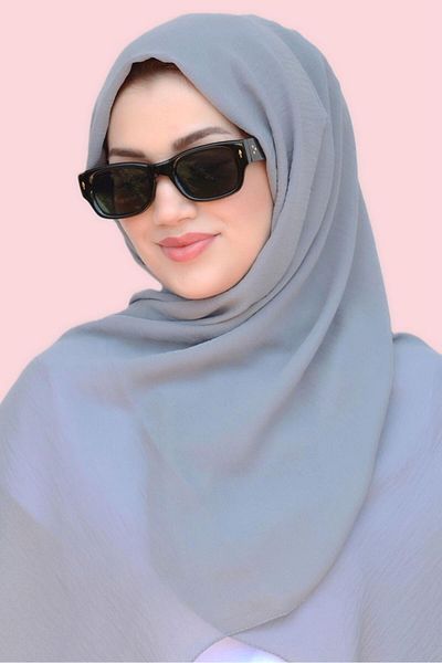 Sacce Scarves&Accessories Non-Ironing Gray Shawl Crinkle Fabric