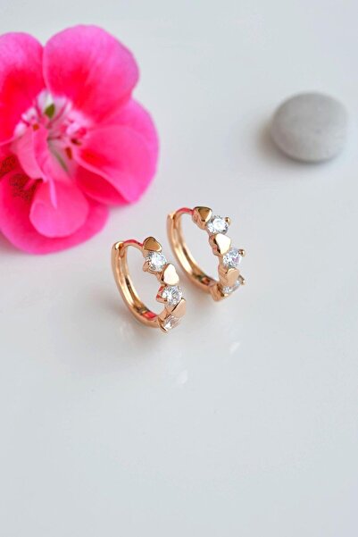 Sacce Scarves&Accessories Sıralı Mini Kalpli Halka Küpe Kalpli Küpe