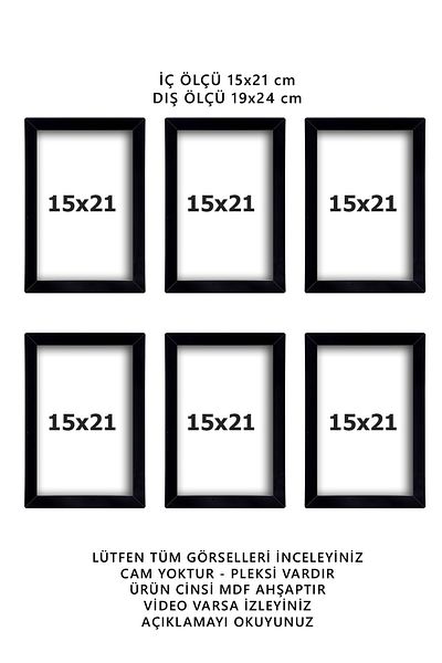 Bytwo 15x21 Black Frame Set - 6 Pieces A5 Photo Frame Both Vertical and Horizontal