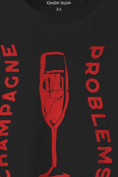 Kendim Seçtim Probleme cu șampanie Taylor Swift Evermore Tricou negru cu imprimeu Tricou unisex