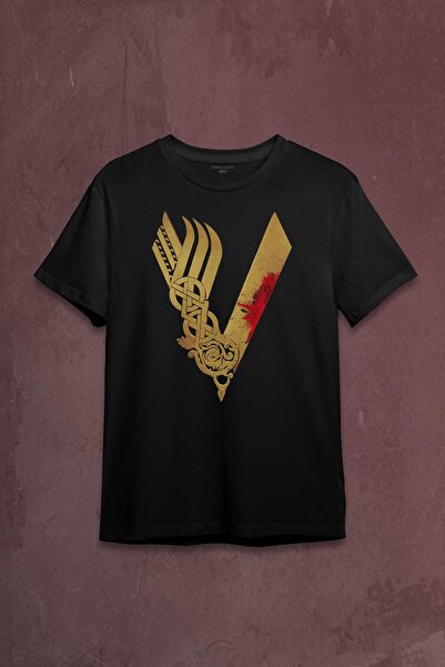 Kendim Seçtim Vikings logo Vikings zlatno žuta Štampano majica unisex T-shirt