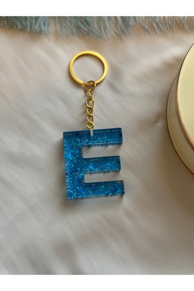 HERCY ميدالية مفاتيح من راتنجات الايبوكسي بحرف E