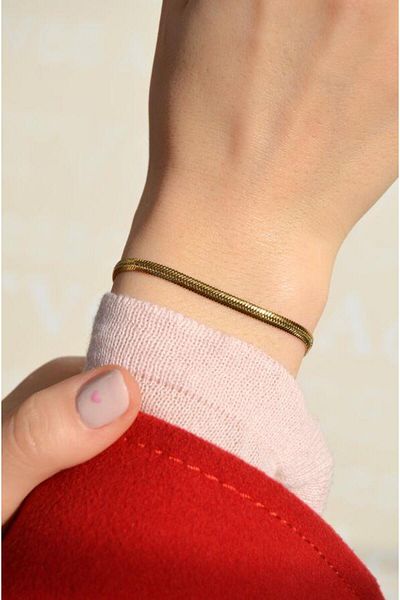 Sacce Scarves&Accessories 316 L Steel - Italian Chain Bracelet, Crushed Steel, Gold Color