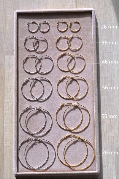 Sacce Scarves&Accessories 26 mm Gri Renk Düz İnce Halka Küpe