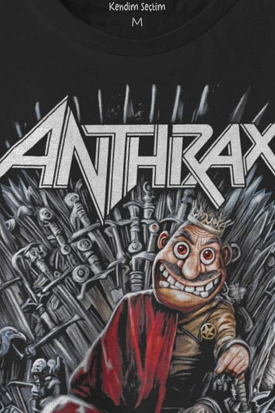 Kendim Seçtim Anthrax Thrash Metal Big Four Guitar Music εμπριμέ μαύρο μπλουζάκι