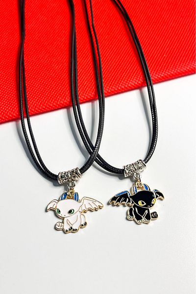 The Collection Anime - How to Train Your Couple Dragon, the Light's Fury Friendship Best Friends Couple Necklace