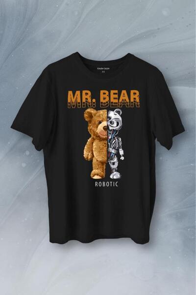 Kendim Seçtim Mr Bear Robotic Bear Urban Streetwear Street Štampano T-Shirt U...