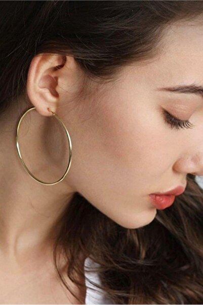 Sacce Scarves&Accessories 56 mm Gold Düz İnce Halka Küpe
