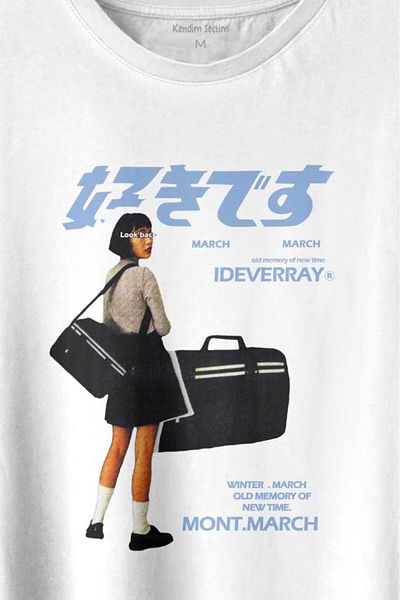 Kendim Seçtim Tricou unisex cu imprimeu Kanji Hip Hop în stil Harajuku