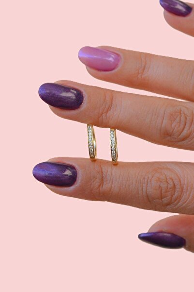 Sacce Scarves&Accessories Zirkon Taşlı Gold Renk Küçük Halka Küpe