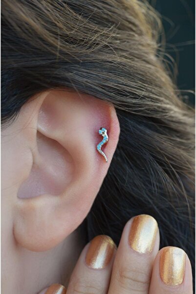 Sacce Scarves&Accessories Firuze Yılan Piercing Helix Kıkırdak