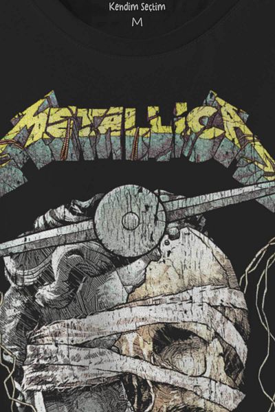 Kendim Seçtim Μαύρο μπλουζάκι Metallica και Justice for All Rock με μεταλλική στάμπα