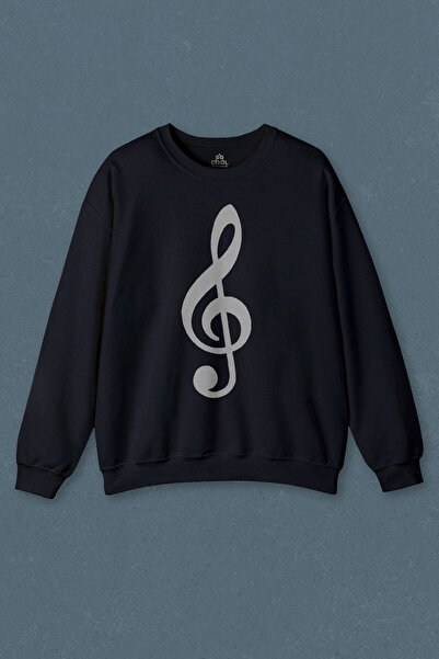 so cool سويت شيرت أزرق داكن مفتاح اليد اليسرى الموسيقى ملاحظة Es جيتار القص م...