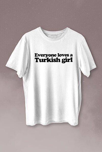 Kendim Seçtim Everyone Loves A Turkish Girl Γυναικείο T-Shirt με στάμπα μπλου...