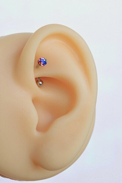 Sacce Scarves&Accessories 316 L Çelik Renkli Uçlu Toplu Piercing Helix Kıkırdak Lob Daith Kaş