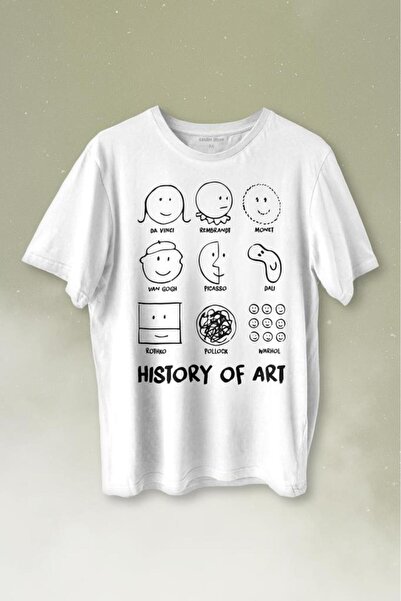 Kendim Seçtim Tricou imprimat History of Art Monet Dali Da Vinci Tricou unisex