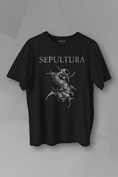 Kendim Seçtim Siyah T-shirt Sepultura Cavalera Metal Rock Music Brazil Müzik Baskılı Tişört
