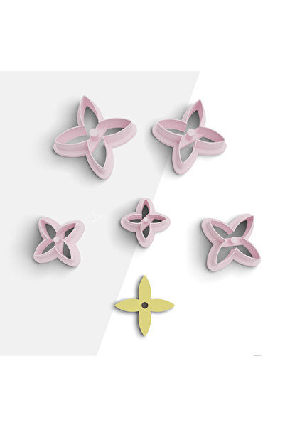 brocutters قالب قطع من طين البوليمر على شكل زهرة بأربع أوراق، قالب حلق، قاطع ...