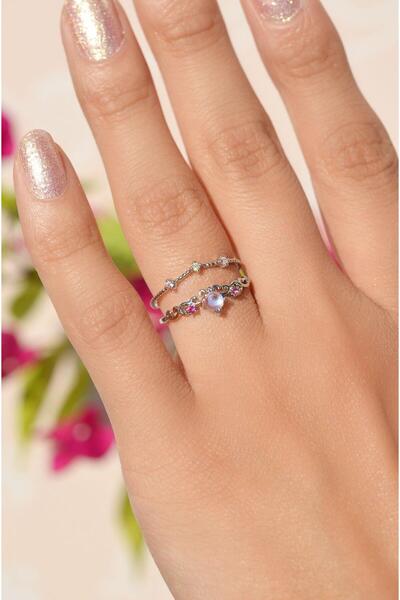 Sacce Scarves&Accessories Gümüş Renkli Eklem Yüzüğü Çiçek Yüzük