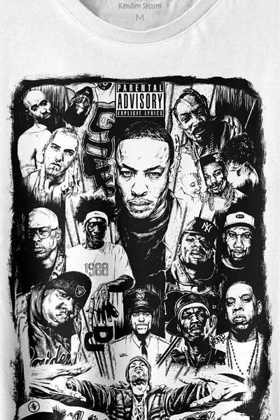 Kendim Seçtim Rap Masters Hip Hop Masters Dre 2pac Eminem Biggie Snoop Dogg T-shirt Unisex μπλουζάκι με στάμπα