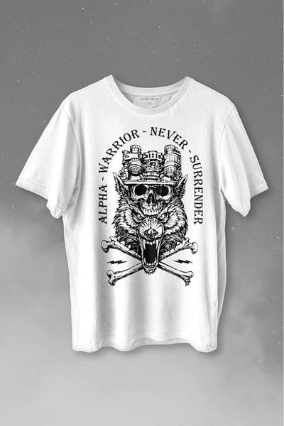 Kendim Seçtim Μπλουζάκι Unisex Μπλουζάκι με στάμπα Alpha Warrior Military Warrior Wolf Greywolf