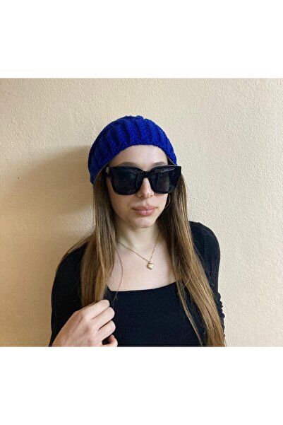 sema aksesuar Căciulă tricotată cu pompon pentru femei Blue New Season - Cadou de Crăciun de Anul Nou
