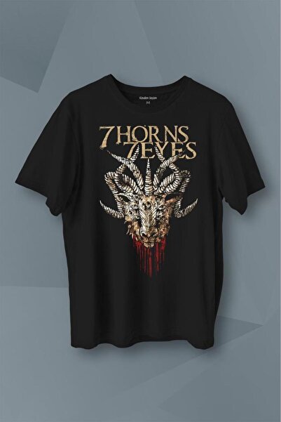 ZOKAWEAR 7 Horns 7 Eyes Metal Rock Štampano Majica Unisex T-shirt