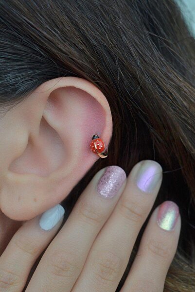 Sacce Scarves&Accessories Uğur Böceği Halka Piercing Helix Kıkırdak