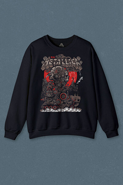 so cool سويت شيرت أزرق داكن ميتاليكا نيو نيو 2K روك ميتال ميوزيك فورتي جيمس ل...