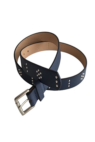 Outlet Çarşım Жіночий тонкий шкіряний ремінь з металевим візерунком, деталізо...