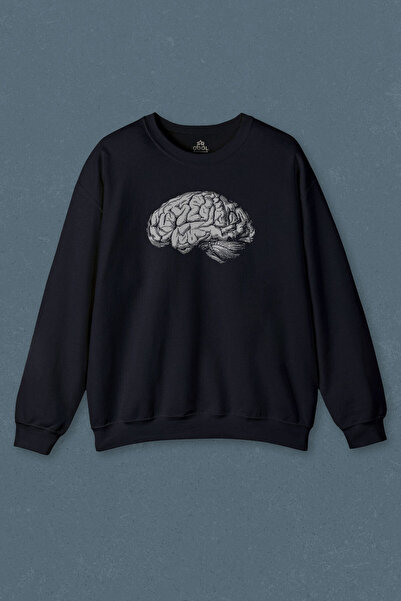 so cool Hanorac bleumarin Creier uman folosind capul Transpirație unisex imprimată Brain Intelligence