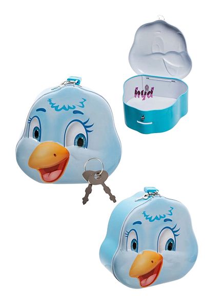 Hyd Cute Piggy Bank with 14 cm Metal Lock - Keychain and Duck Coin Children's Piggy Bank