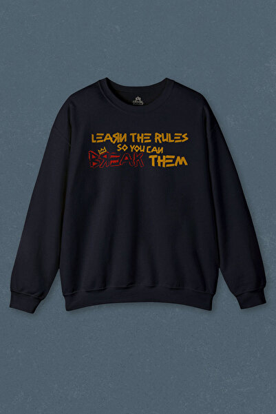 so cool Hanorac bleumarin Learn The Rules Break Them Basquiat Rules Destroy P...