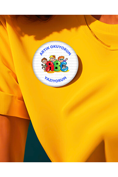 BadgeWorld Öğrenci Motivasyon Artık Okuyorum Yazıyorum Rozet 20 Adet