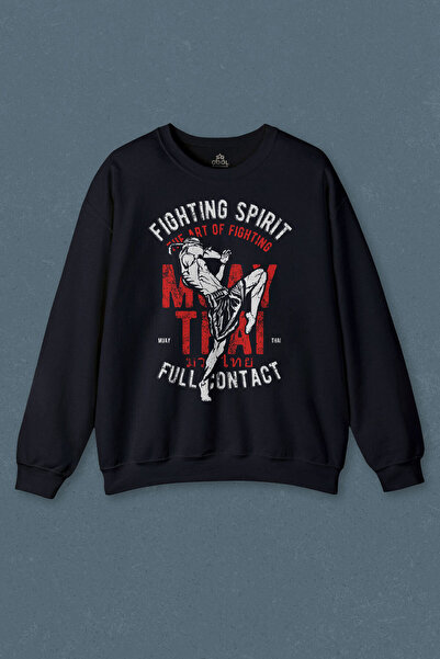 so cool Hanorac bleumarin Muay Thai Fight The Art Of Fighting Fighting Transpirație imprimată